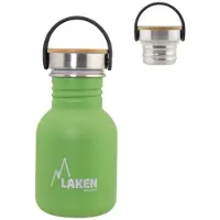 Laken Edelstahlflasche Basic Steel Bambus One Size Green