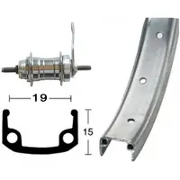 Roland MTB-Hinterrad 16-Loch-Felge mit Aluminiumventil 8.5 mm