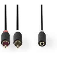 Nedis Stereo-Audiokabel - 2x RCA Stecker - 3.5 mm Buchse - Vergoldet - 0.20 m - Rund - Anthrazit - Box