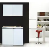 Respekta Küche Miniküche Singleküche Küchenzeile Pantry Weiß Levin 100 cm