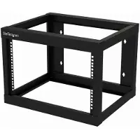 StarTech.com 6HE 19 Zoll Wand Netzwerk Rack - 2 Pfosten, 48cm tief mit offener Rahmen, für AV/IT/Kommunikation/Patch Panel - mit Käfigmuttern, Schrauben und Klettband - Cisco 2960 (RK619WALLO)