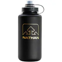 Nathan BigShot 1L - Trinkflasche Black / Black / Gold Frosted Foil Logo One Size