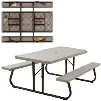 Lifetime 183x76x74 Cm Uv100 Ultra-best?ndiger Klapptisch Mit 2 B?nke One Size Multicolour