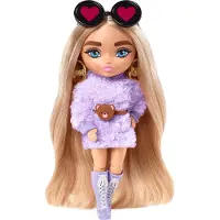 Barbie Extra Mini Puppe (Blonde Pigtails Purple Hoodie)