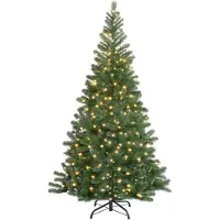 Casaria Künstlicher Weihnachtsbaum - 140cm Weihnachtsbeleuchtung 100 LEDS - Grün