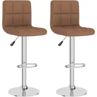 vidaXL Barhocker 2 Stk. Braun Stoff