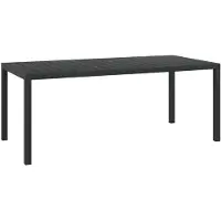 vidaXL Gartentisch Schwarz 185x90x74 cm Aluminium und WPC