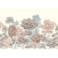 Overig Vliestapete "Digitaldruck Vlies - Painted Trees - Größe 400 x 280 cm" bedruckt glatt Wohnzimmer, Schlafzimmer