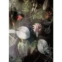 Overig Vliestapete "Digitaldruck Vlies - Night Flowers - Größe 200 x 280 cm" bedruckt glatt Wohnzimmer, Schlafzimmer