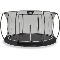 Exit Black Edition Trampolin ø427cm, Bodentrampolin, Rund, für Kinder, Schwarz