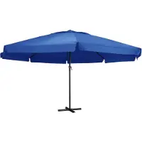 vidaXL Sonnenschirm mit Aluminium-Mast 600 cm Azurblau