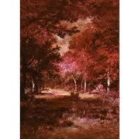 Overig Vliestapete "Digitaldruck Vlies - Autumna Rosso - Größe 200 x 280 cm" bedruckt glatt Wohnzimmer, Schlafzimmer