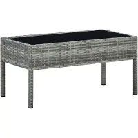 vidaXL Gartentisch Grau 75x40x37 cm Poly Rattan