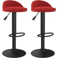 vidaXL Barhocker 2 Stk. Weinrot Samt