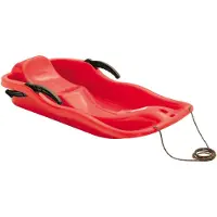 Prosperplast | Bobschlitten Race | Rot | hochwertiges Kunststoff | inkl. Zugseil und Bremshebel | ideal auch als Rodel, Bob, Schlitten oder Schneegleiter