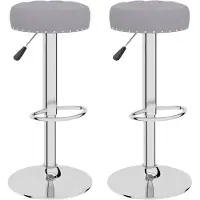vidaXL Barhocker 2 Stk. Grau Stoff