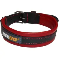 Yago M Schwarz/Rote Hundehalsband (34-43 cm)