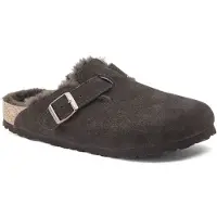 Birkenstock Boston Lammfell Mokka Schmales Fußbett - 1020529