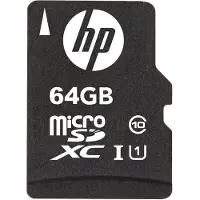 HP SDU64GBXC10HP-EF, 64 GB, MicroSDXC, Klasse 10, UHS-I, Class 1 (U1), Schwarz