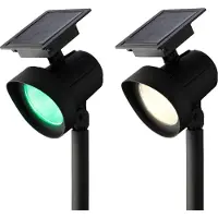 EDM 2er Set Projektorstangen solar led 25lm mehrfarbiges Licht (8 Farben) 11x13x42,5cm