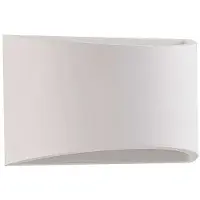 LINDBY Heiko Wandleuchte White - , Heiko, dimmbar, Weiß, für Wohnzimmer, Gips / Ton, Modern