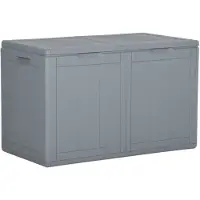 vidaXL Garten-Aufbewahrungsbox 180 L Grau PP-Holzoptik