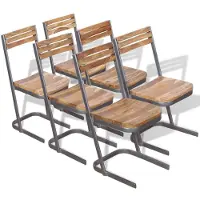vidaXL Esszimmerstühle 6 Stk. Massivholz Teak