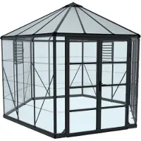 Palram Aluminium Gewächshaus Oasis Grau Ø 363 cm