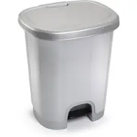PlasticForte Treteimer - silber - Kunststoff - 27L - 45 cm