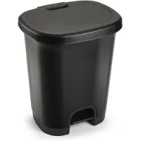 PlasticForte Treteimer - schwarz - Kunststoff - 27L - 45 cm