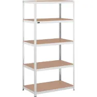 MSW Schwerlastregal - 100 x 60 x 200 cm - für 5 x 150 kg - Grau