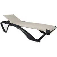 Resol MARINA CLUB Sonnenliege Outdoor Set 2 Dunkelgraue Struktur - Beige Textilene