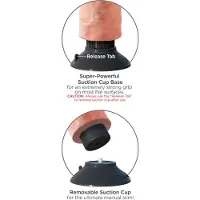 King Cock 9 Saugnapf-Vibrator (23 cm) - natur