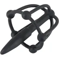 You2Toys - Peniskäfig aus Silikon mit Dilator für die Eichel (schwarz)