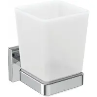 Ideal standard IDS Mundglas IOM CUBE aus satiniertem Glas chrom