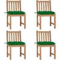 vidaXL Gartenstühle 4 Stk. mit Kissen Massivholz Teak