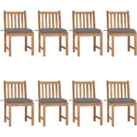 vidaXL Gartenstühle 8 Stk. mit Kissen Massivholz Teak