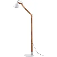 LINDBY Stehlampe Shivanja, Holz, verstellbar, 146 cm, E27
