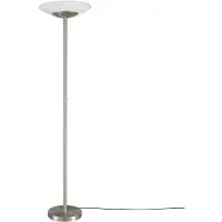 LINDBY LED Deckenfluter Ragna , dimmbar, alu / grau / zink, für Wohn- / Esszimmer, Glas, Modern, LED Stehlampe
