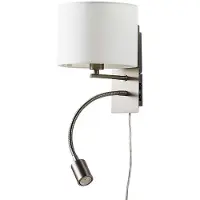 LINDBY Wandlampe Florens , alu / grau / zink, für Wohn- / Esszimmer, Textil / Stoff / Seide, Modern, Wandleuchte, Wandlampe Innen