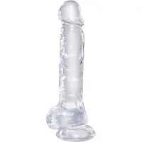 King Cock Clear 8 - Haftender, hodenförmiger Dildo (20cm)
