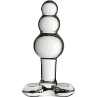 Icicles No. 47 - dreifach-perlen, Glas Analplug (transparent)