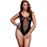 Baci Plus Size - raffinierter Netz-Body - Schwarz (XL-XXL)