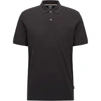 BOSS BLACK Pallas Polo weite Passform einfarbig schwarz Baumwolle