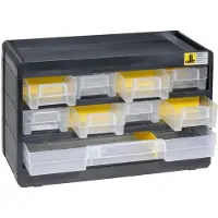 Allit Kleinteilemagazin PP PS VarioPlus Basic 15 9 Schubladen 6 Trenner