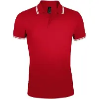 Sol SOLs 00577 | Herren Polo Shirt Pasadena - Farbe: Red/White - Größe: M
