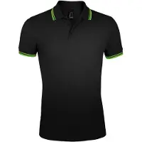 Sol SOLs 00577 | Herren Polo Shirt Pasadena - Farbe: Black/Lime - Größe: XL