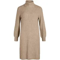 Object Damen Kleider Objmalena L/s Rollneck Dress Noos - Beige - Größe S