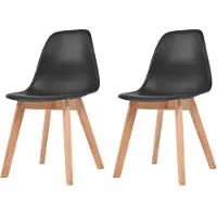 vidaXL Esszimmerstühle 2 Stk. Schwarz Kunststoff