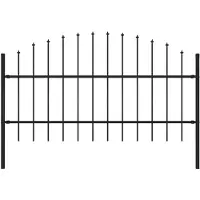 vidaXL Gartenzaun Woerden mit Speerspitze Stahl 170 x 100 cm Schwarz